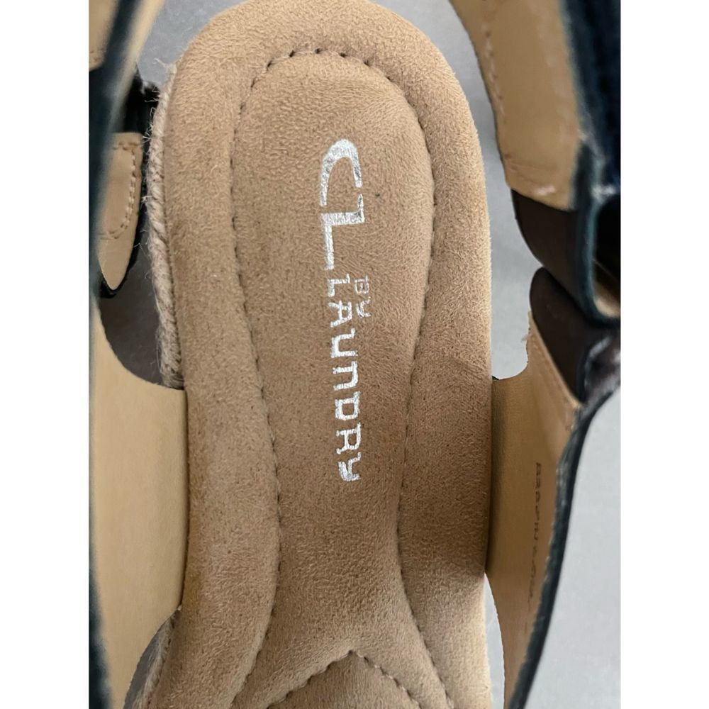 CL by Laundry Navy Blue Espadrille Wedge Sandals - Picture 8 of 9